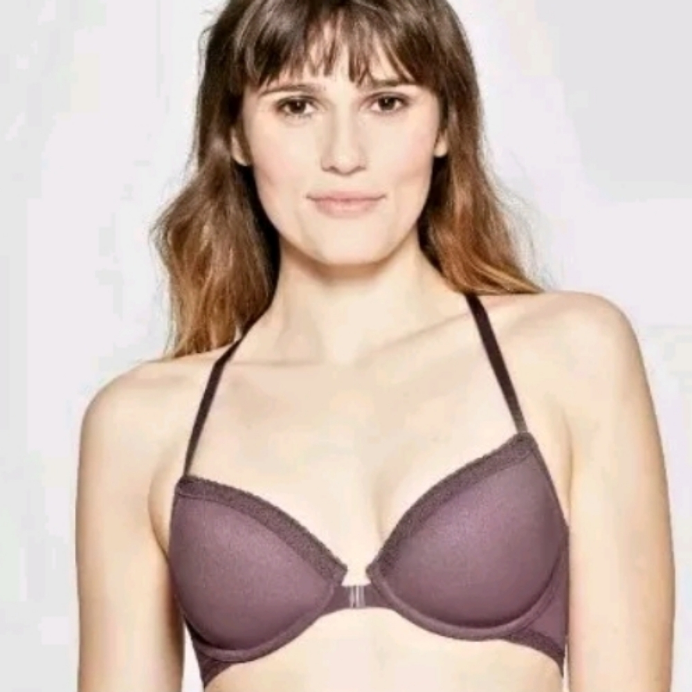 Auden Ace 36DD Lightly Lined Lace Demi Racerback Bra